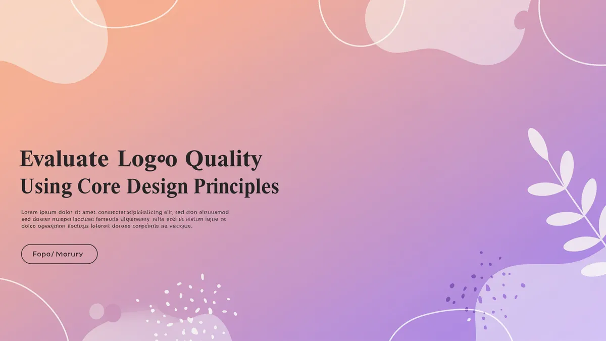 Evaluate Logo Quality Using Core Design Principles